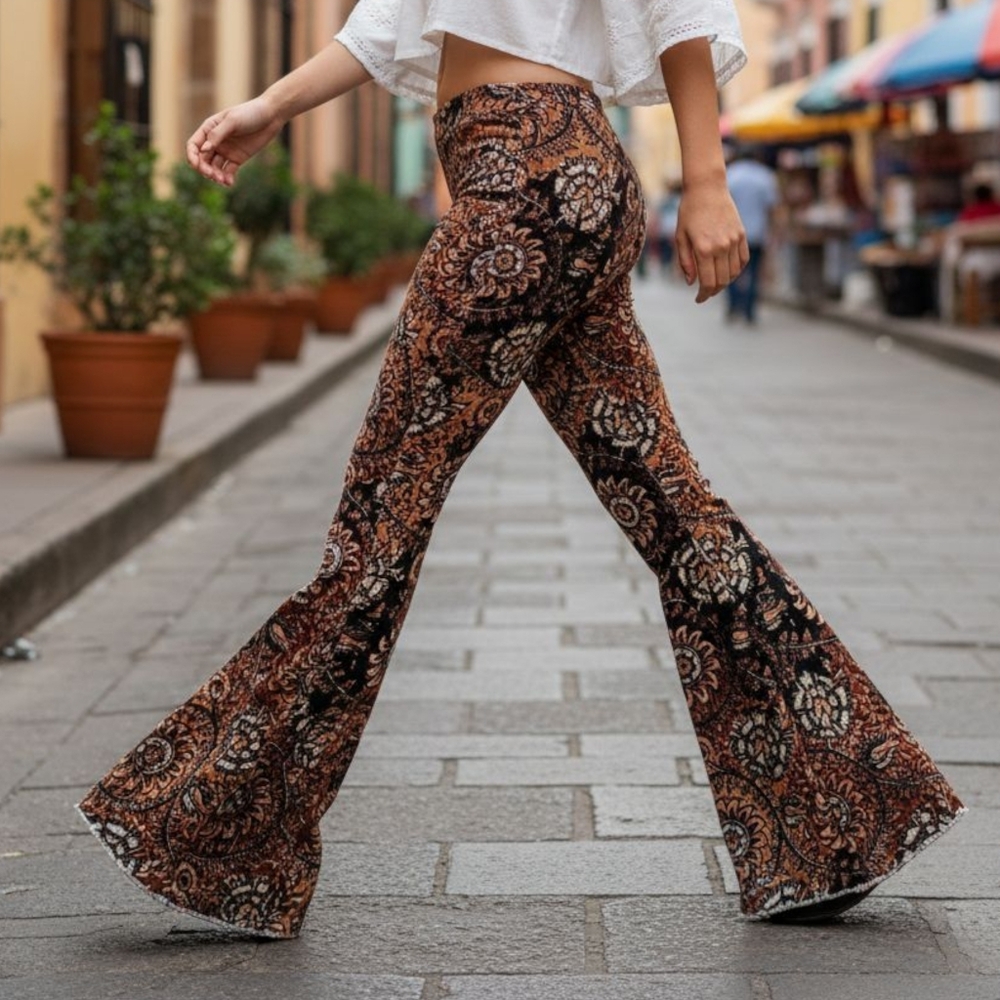UNICORN! NWOT! RARE Free People Gardenia Printed Corduroy Flare Sz 28